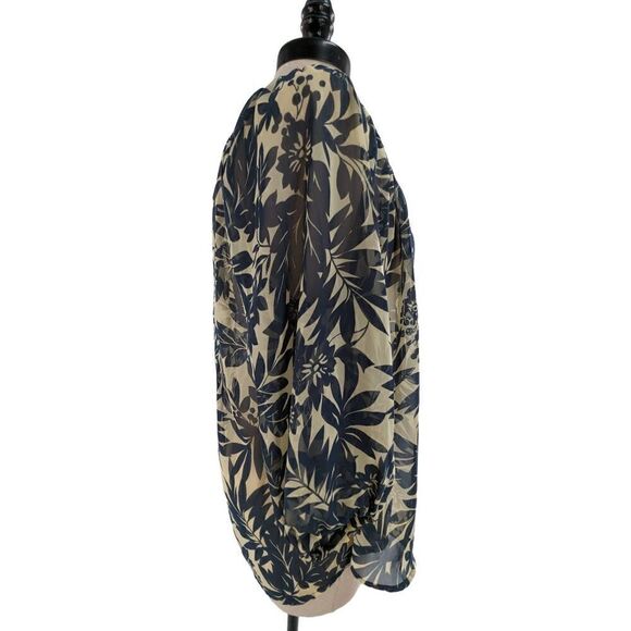 Pleione Women's Printed Semi-Transparent Dolman Sleeves Blouse Size Large - Picture 5 of 14